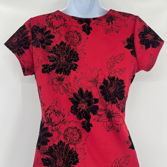 Almost Famous Velvet Floral Wrap Dress Sz L Whimsigoth Holiday Glam Tulip Hem - Picture 8 of 11